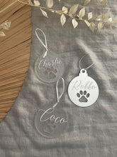 Load image into Gallery viewer, Personalised Acrylic Paw Print Bauble
