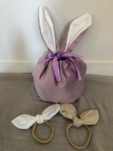 Load image into Gallery viewer, Linen Bunny Ear Headband